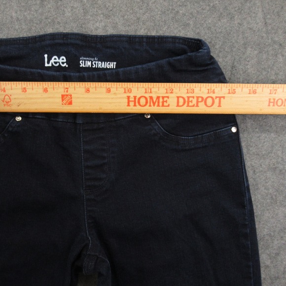 Lee Womens Petite Slim Fit Slim Straight Leg Pull On Jeans Dark Wash Size 6P - Picture 3 of 11
